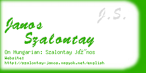 janos szalontay business card